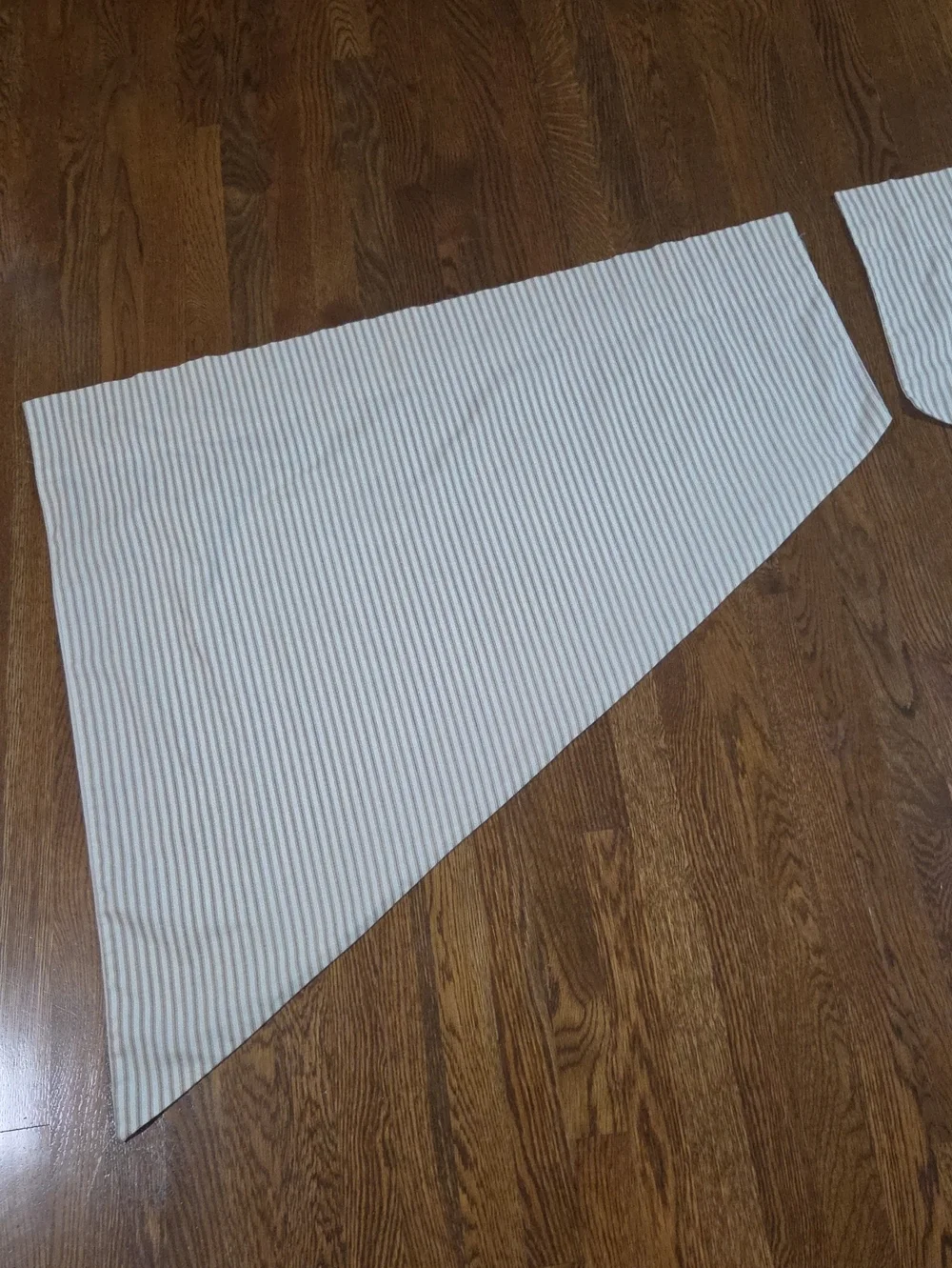 Tan Cream Striped Window Curtain Panels - Pair